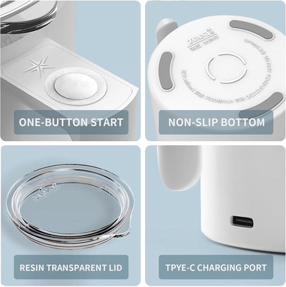 Self Stirring Coffee Mug 12.2 Oz, Electric Mixing Cup with Magnetic Stirrer & Anti-Sedimentation, Rechargeable Travel Mug for Coffee, Milk, Hot Cocoa (White)
